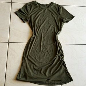 #10436-10 💥Short Sleeve Dress,S,Army Green.